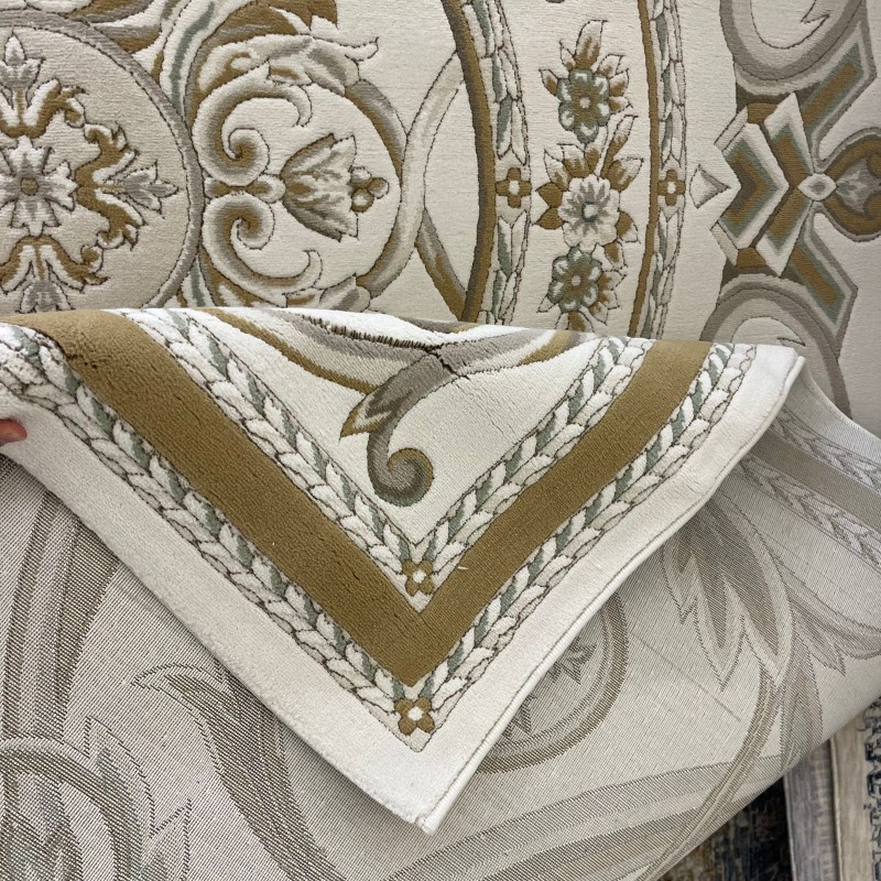 سجاد تركي رجوة G0710K ابيض اخضر مقاس 150*220