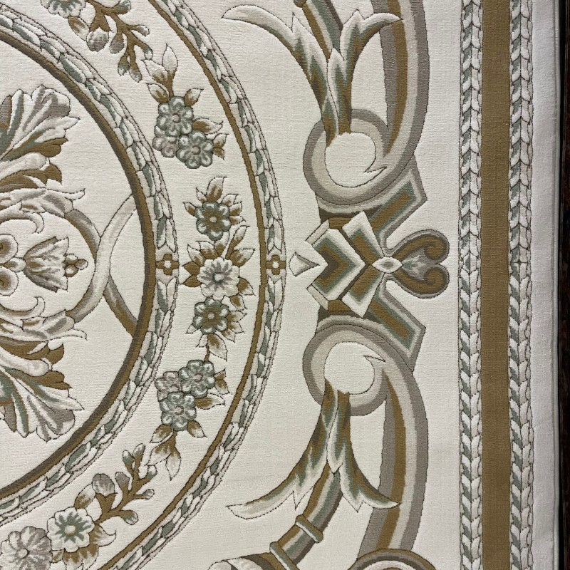 سجاد تركي رجوة G0710K ابيض اخضر مقاس 150*220