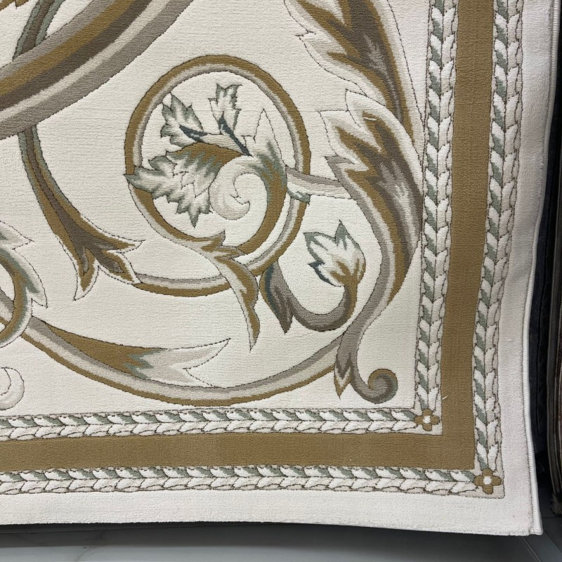 سجاد تركي رجوة G0710K ابيض اخضر مقاس 150*220