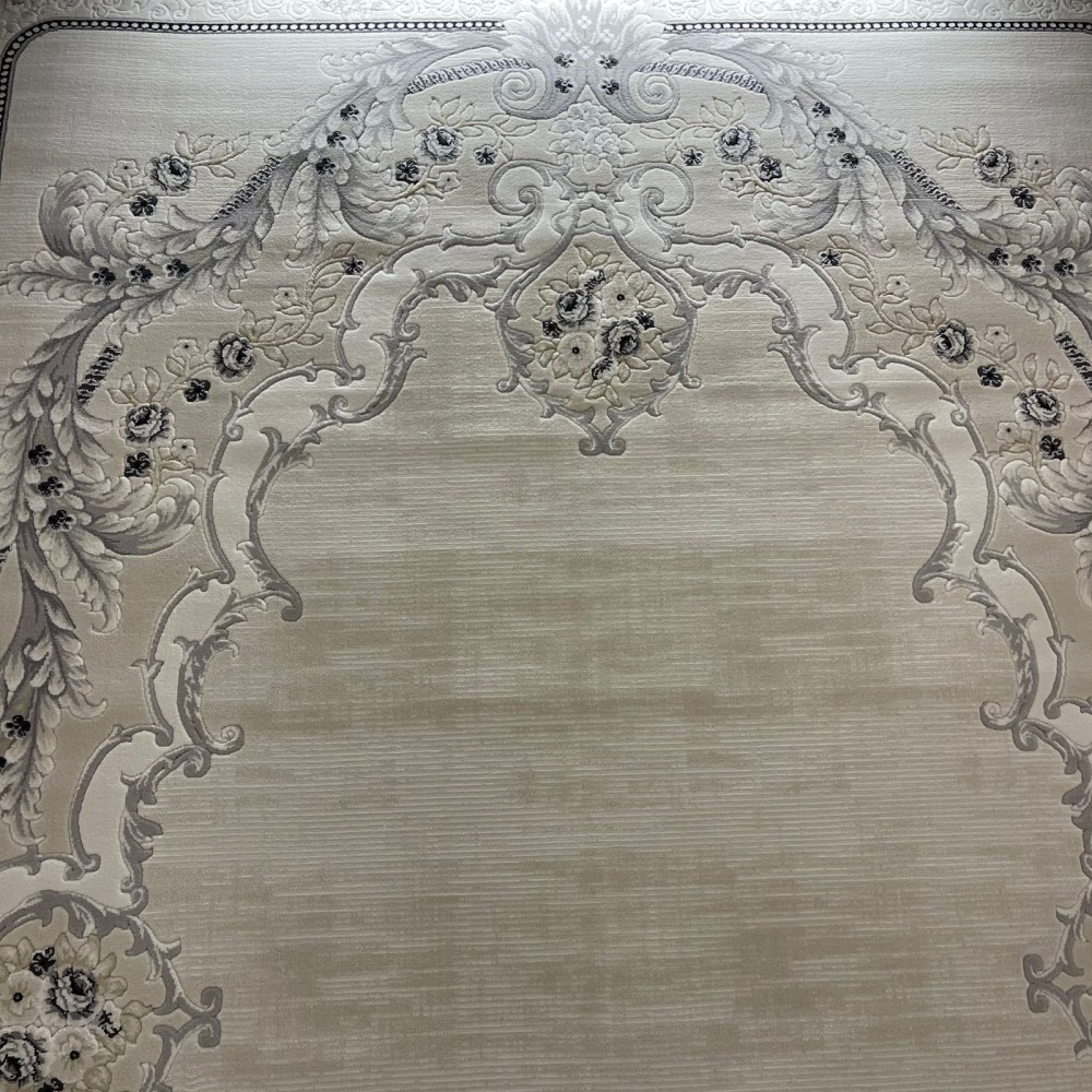 سجاد تركي لوريان 41254A كريم اسود مقاس 80*150