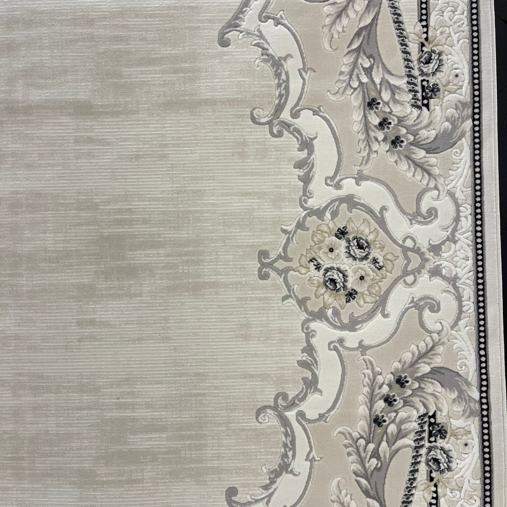 سجاد تركي لوريان 41254A كريم اسود مقاس 80*150