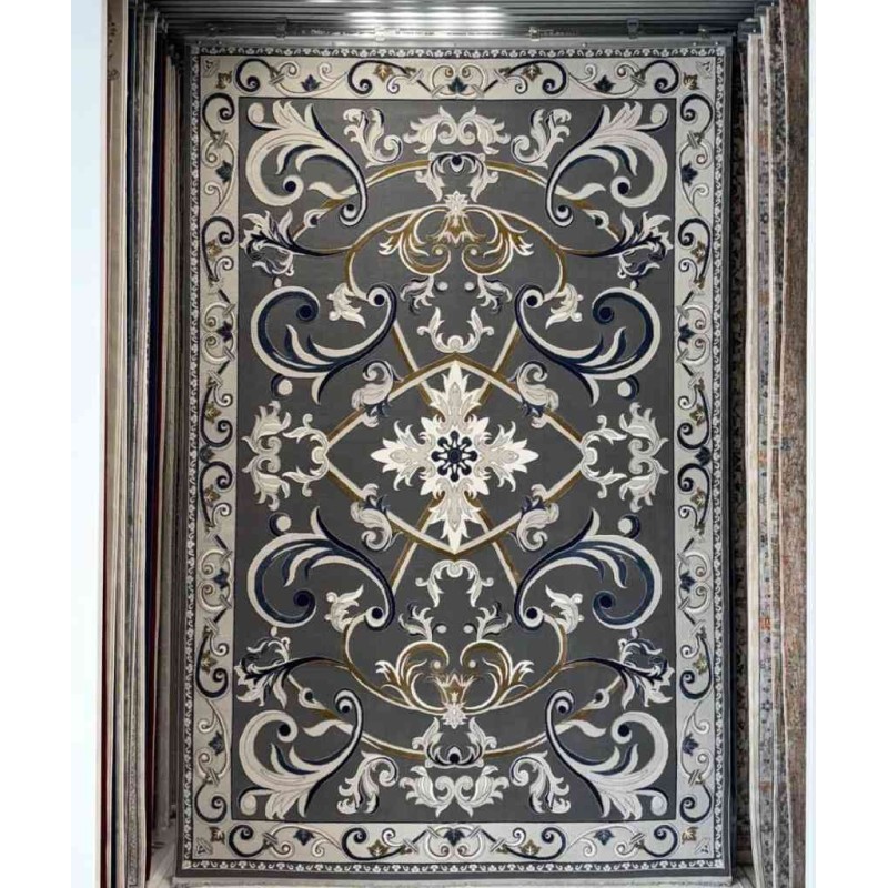 سجاد شرقي رويال تركي G0001 رصاصي مقاس 80*150