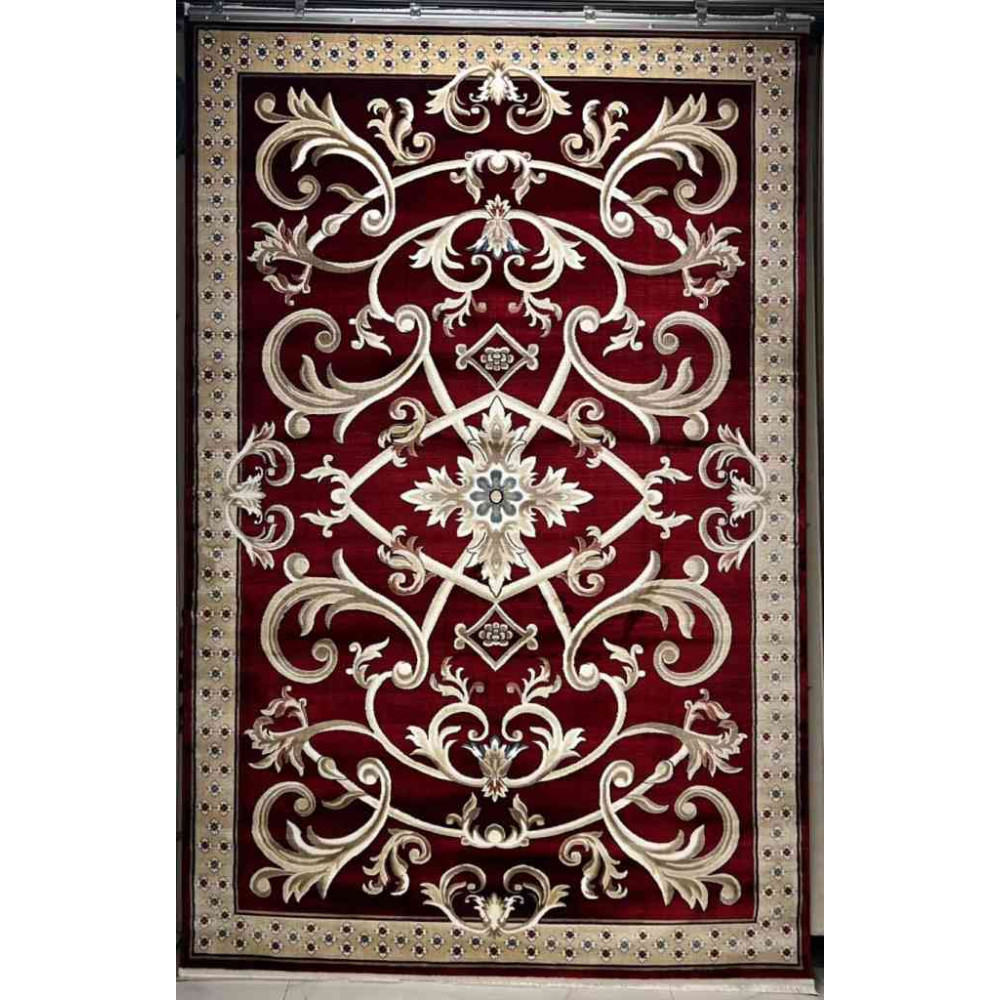 سجاد تركي سفير نقش فرنسي احمر عنابي مقاس 100*200