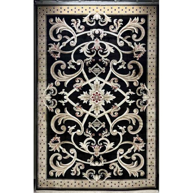 سجاد تركي سفير نقش فرنسي اسود مقاس 250*350