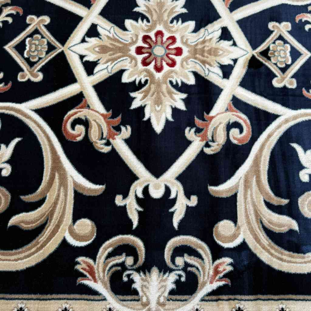 سجاد تركي سفير نقش فرنسي كحلي مقاس 100*200