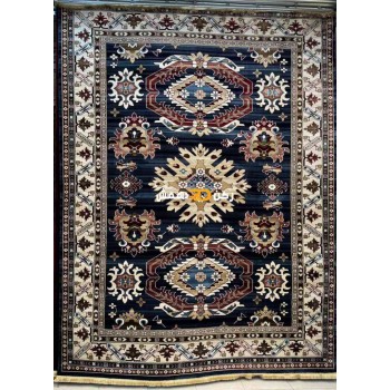 سجاد افغاني حرير ناعم بخارى 2007 كحلي مقاس 100*300
