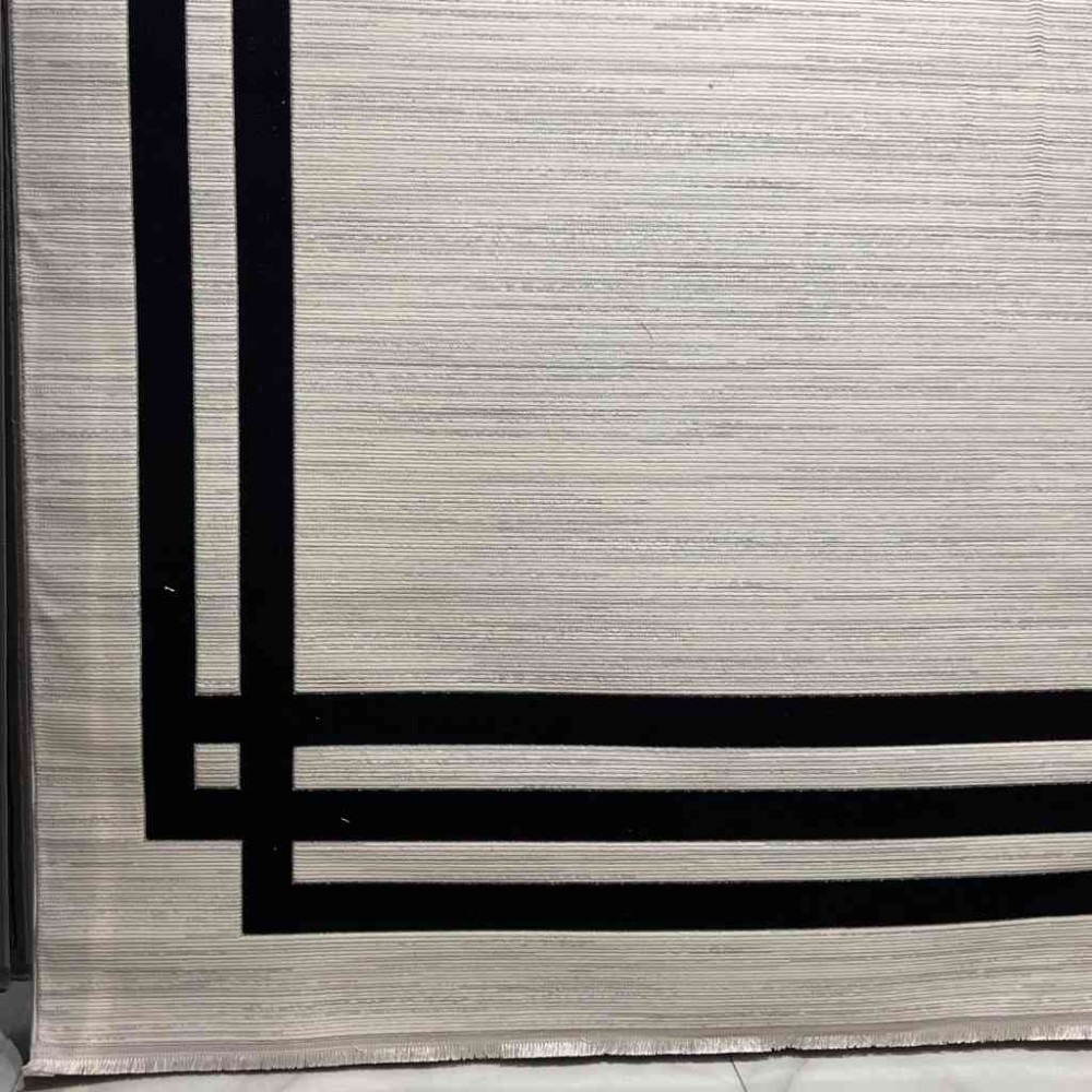 سجاد تركي برواز مودرن طيف BT476 كريم اسود مقاس 400*500