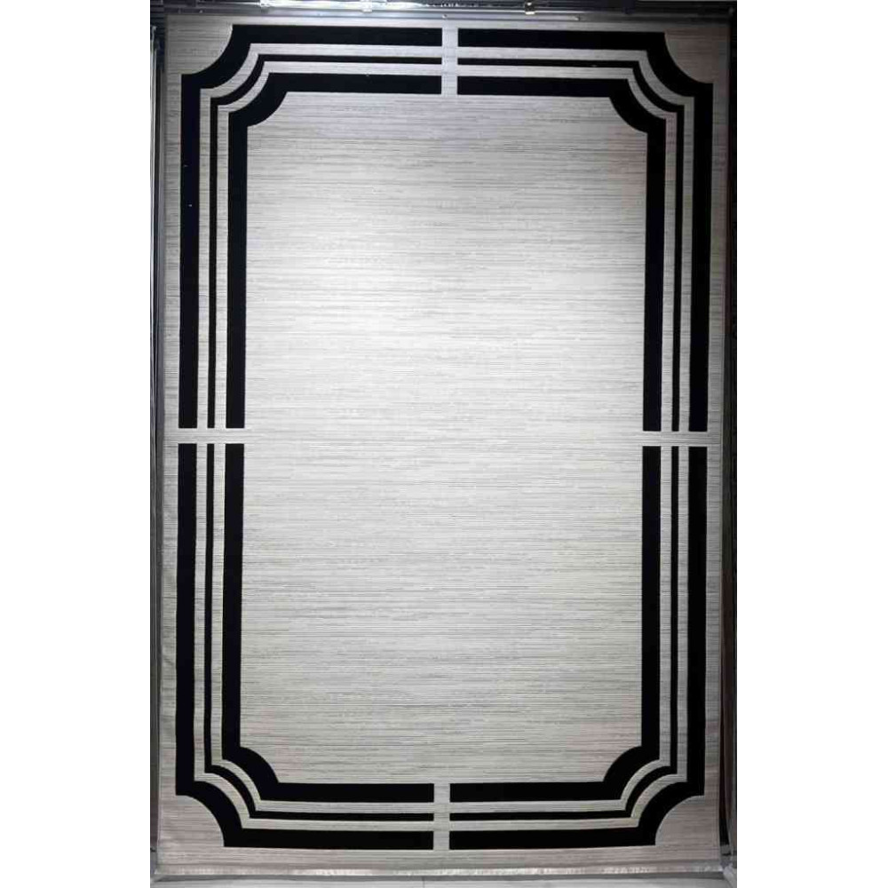 سجاد تركي برواز مودرن سراي BT485 كريم اسود مقاس 400*500