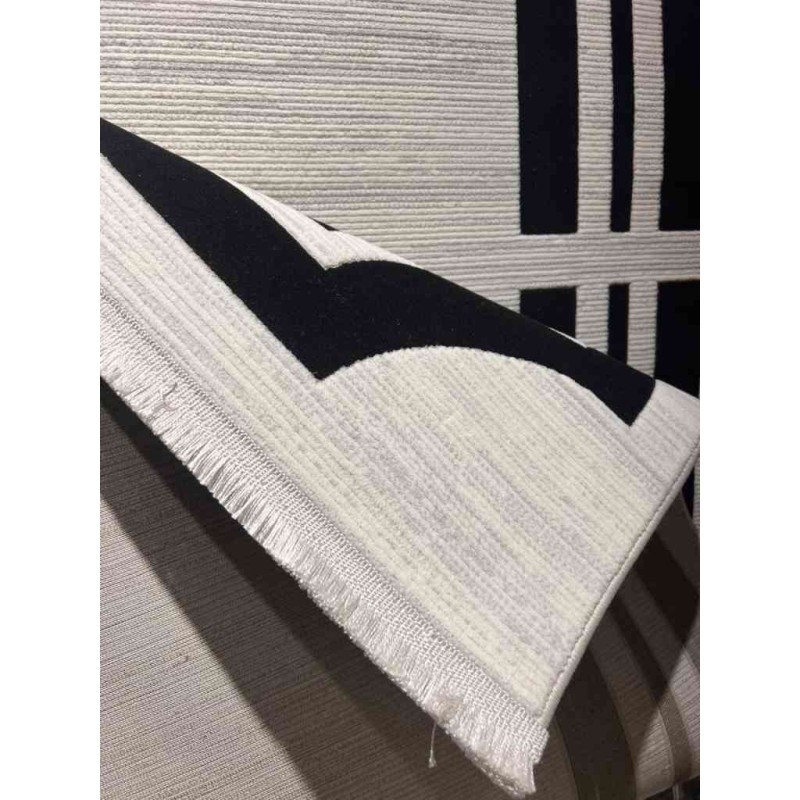 سجاد تركي برواز مودرن سراي BT485 كريم اسود مقاس 80*150 سجاد تركي برواز مودرن سراي BT485 كريم اسود مقاس 80*150