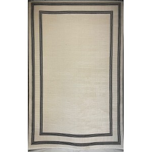 سجاد تركي اطار برواز فيكتوريا 41603A كريم اسود مقاس 150*220