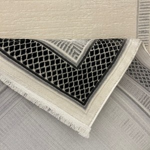 سجاد تركي اطار برواز فيكتوريا 41607A كريم اسود مقاس 150*220 سجاد تركي اطار برواز فيكتوريا 41607A كريم اسود مقاس 150*220