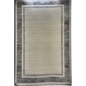 سجاد تركي اطار برواز فيكتوريا 41358A كريم اسود مقاس 80*150