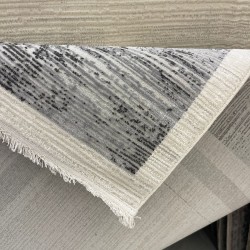 سجاد تركي اطار برواز فيكتوريا 41358A كريم اسود مقاس 80*150