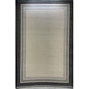 سجاد تركي اطار برواز فيكتوريا 41601A كريم اسود مقاس 80*150