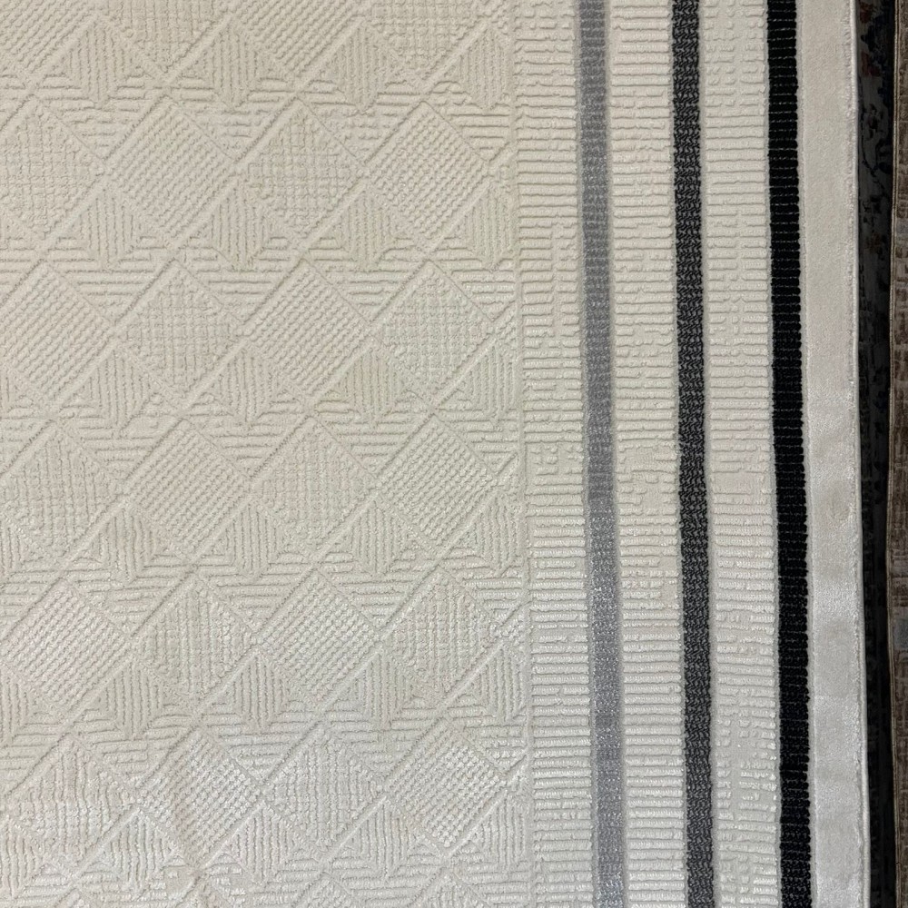 سجاد تركي اطار برواز فيكتوريا 38247A كريم اسود مقاس 200*300