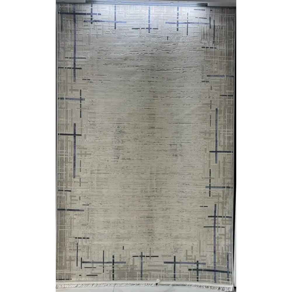 سجاد تركي فوج 36232A كريم سماوي مقاس 50*80 - سجاد مودرن