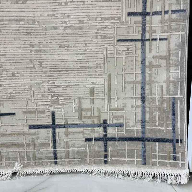 سجاد تركي فوج 36232A كريم سماوي مقاس 50*80