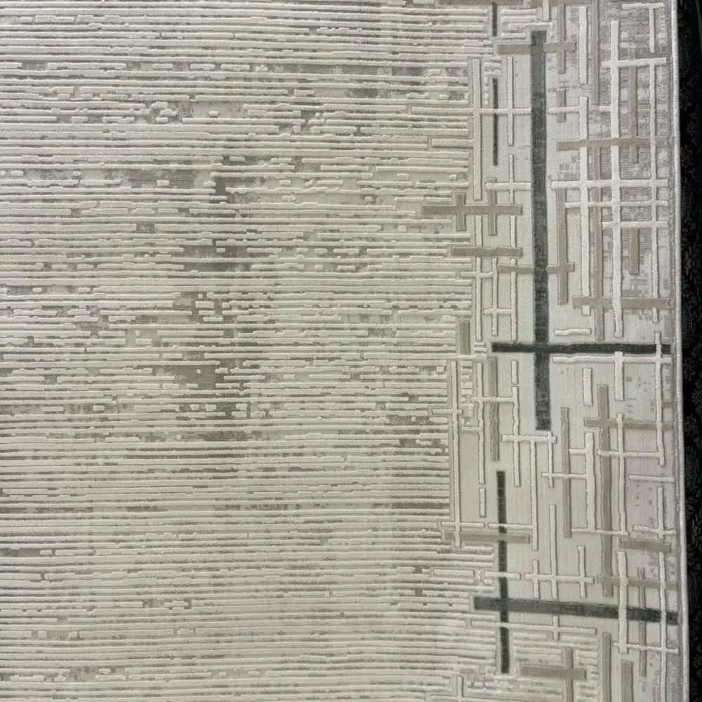 سجاد تركي فوج 36232A كريم اخضر مقاس 50*80 - سجاد مودرن