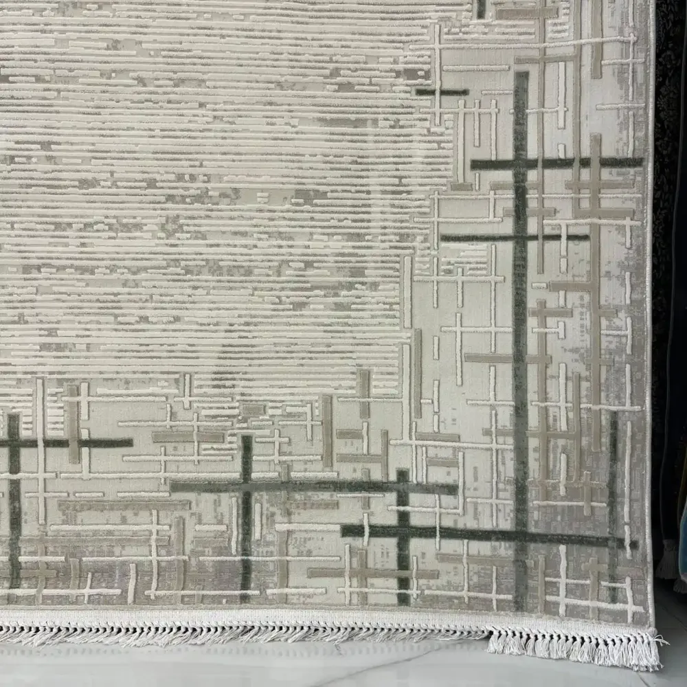 سجاد تركي فوج 36232A كريم اخضر مقاس 50*80 - سجاد مودرن