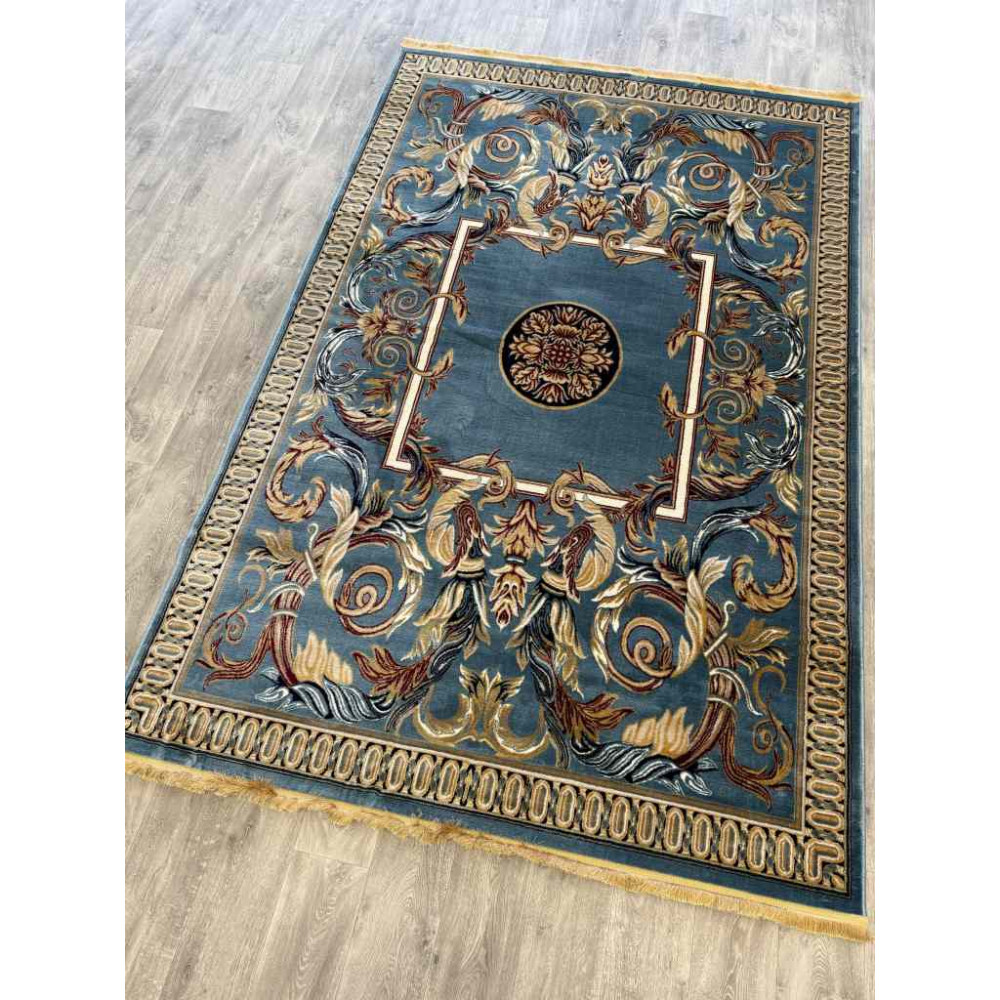 سجاد تركي كشمير نقش ايراني سماوي مقاس 100*500