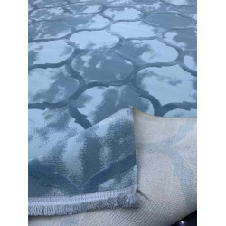 سجاد تركي صوف خيط مبروم مدام سماوي غامق مقاس 200*300