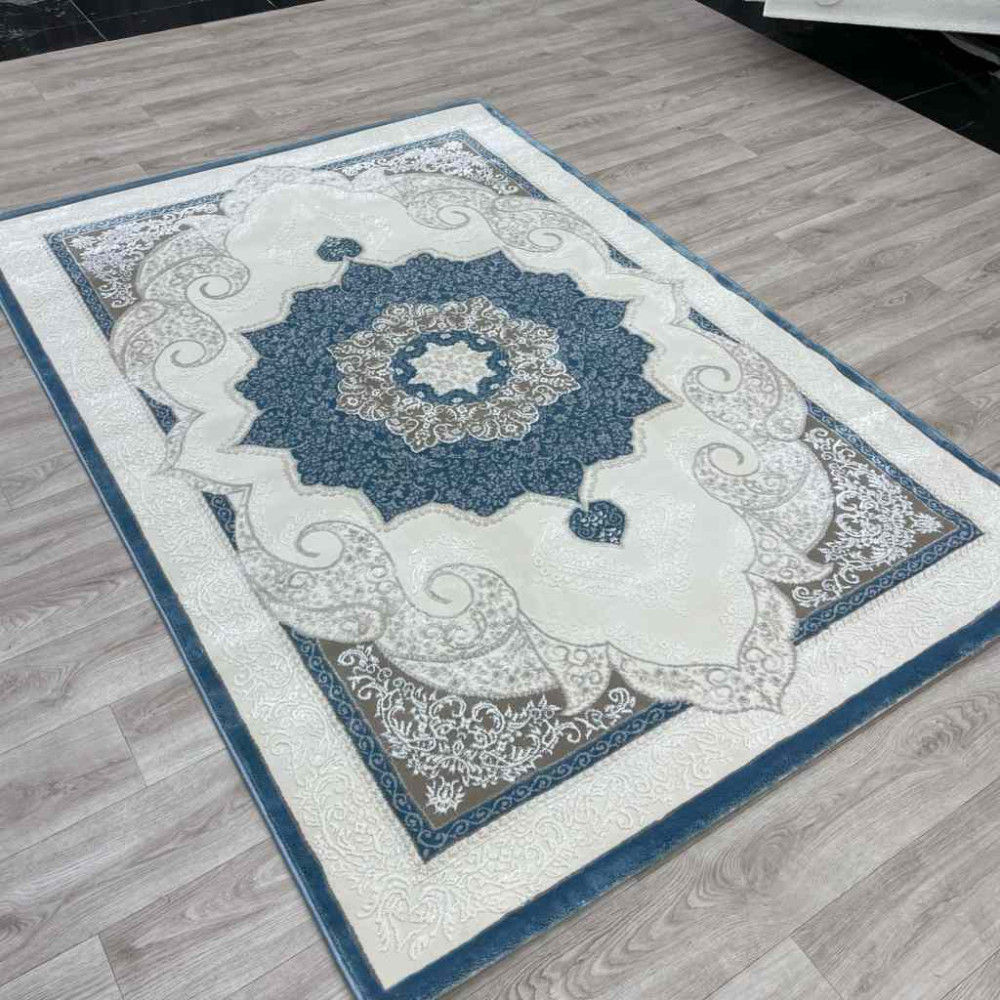 سجاد تركي باريس مودرن ناعم 0DS90Z سماوي بيج فاتح مقاس 200*200