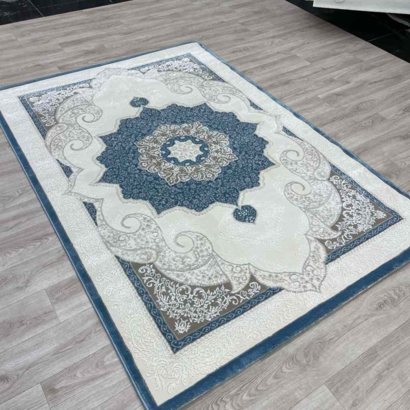 سجاد تركي باريس مودرن ناعم 0DS90Z سماوي بيج فاتح مقاس 200*200
