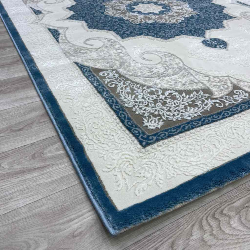 سجاد تركي باريس مودرن ناعم 0DS90Z سماوي بيج فاتح مقاس 200*200