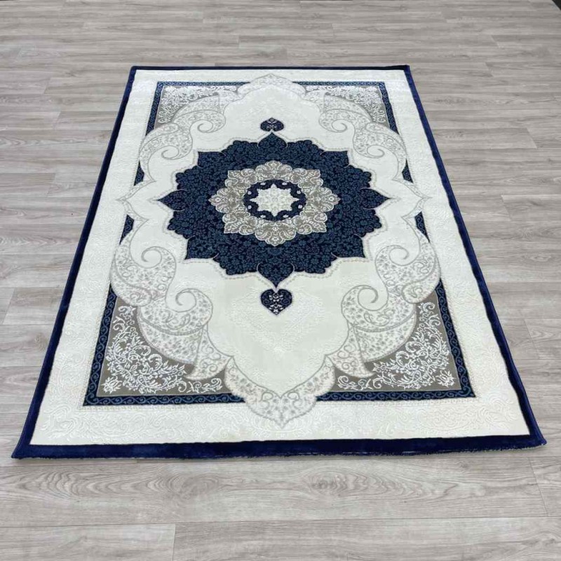 سجاد تركي باريس مودرن ناعم 0DS90Z كحلي بيج فاتح مقاس 150*220
