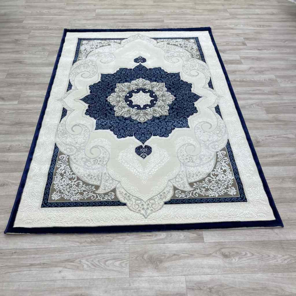 سجاد تركي باريس مودرن ناعم 0DS90Z كحلي بيج فاتح مقاس 100*200