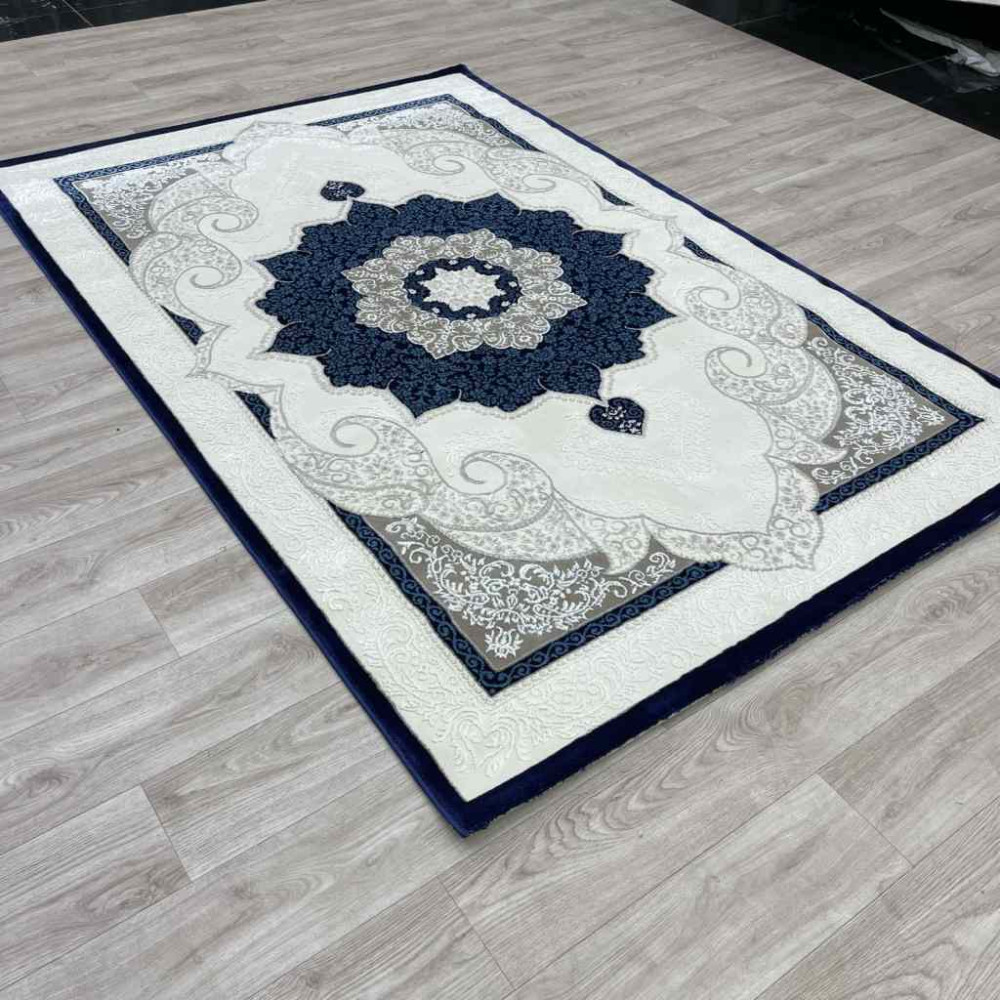 سجاد تركي باريس مودرن ناعم 0DS90Z كحلي بيج فاتح مقاس 100*200