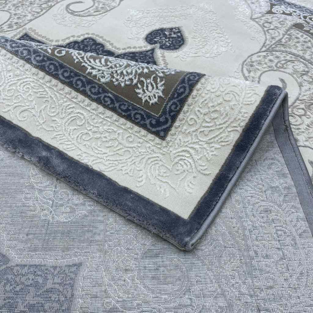 سجاد تركي باريس مودرن ناعم 0DS90Z رصاصي غامق بيج فاتح مقاس 200*200