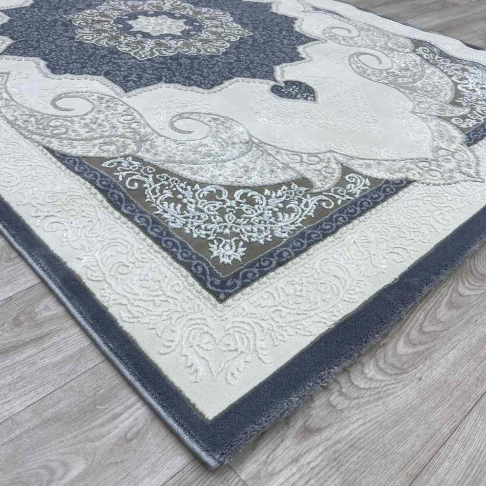 سجاد تركي باريس مودرن ناعم 0DS90Z رصاصي غامق بيج فاتح مقاس 200*200