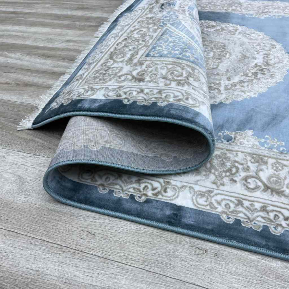 سجاد سيلك هاندا تركي P964C سماوي مقاس 100*300