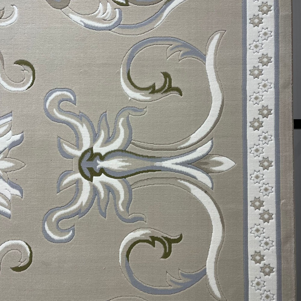 Turkish Deluxe Rug 9770A beige Cream Size 200*200