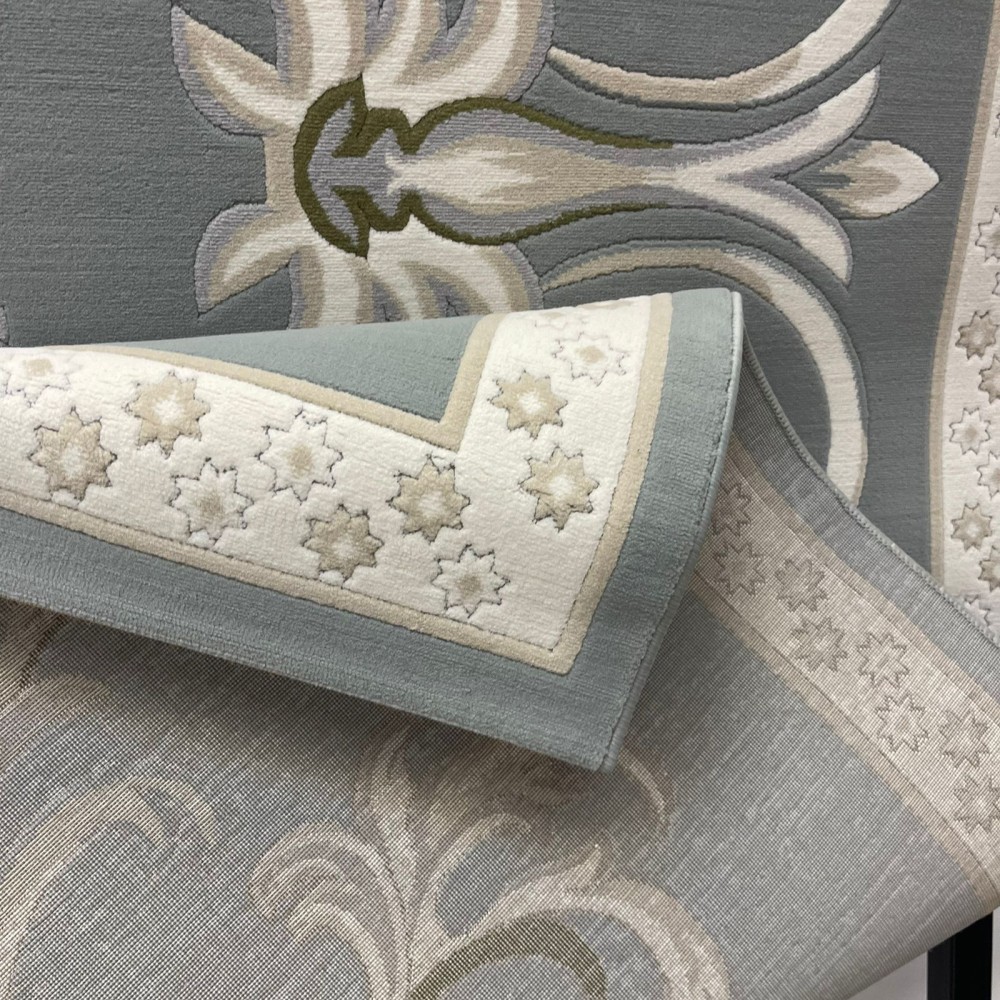 Turkish Deluxe Rug 9688E blue Cream Size 200*200