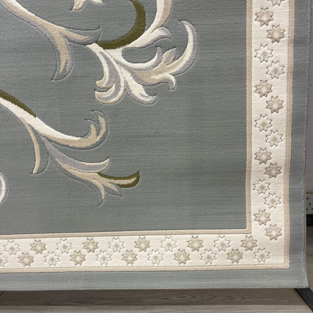 Turkish Deluxe Rug 9688E blue Cream Size 200*200