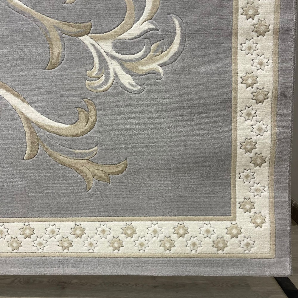 Turkish Deluxe Rug 9770A silver Cream Size 200*300