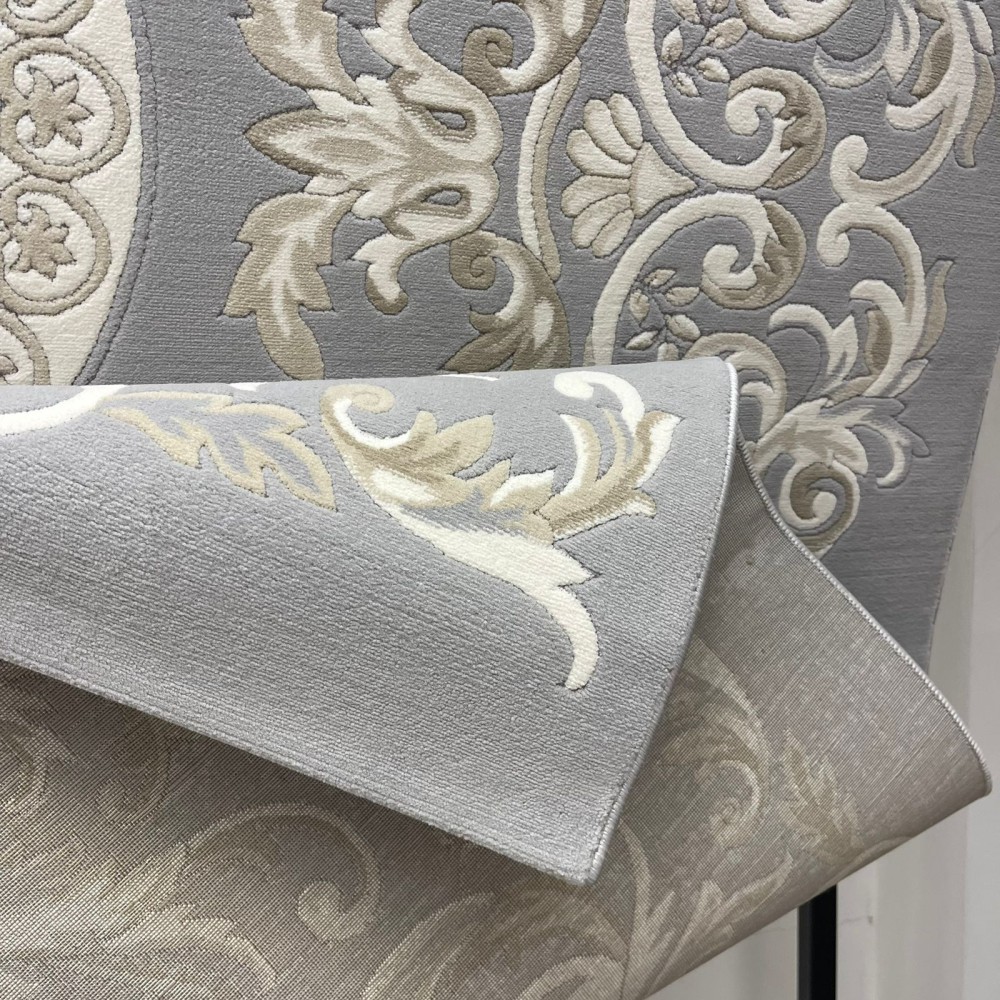 Turkish Deluxe Rug 9688E silver Cream Size 200*200