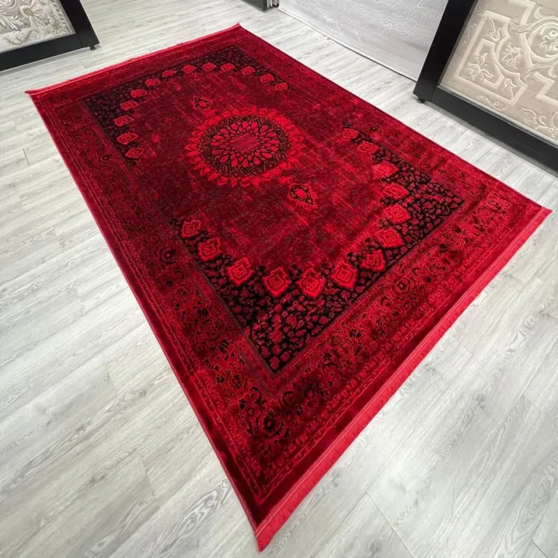 سجاد تركي بخارى قندهار افغاني P1619 احمر غامق مقاس 400*500