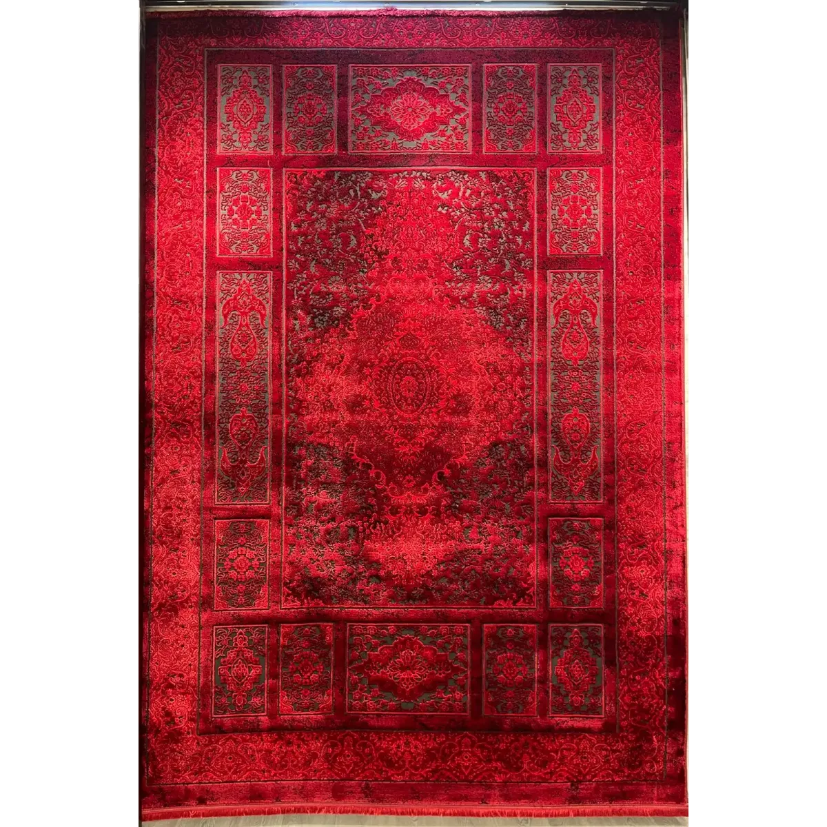 سجاد تركي بخارى قندهار افغاني P1620 احمر غامق مقاس 100*300