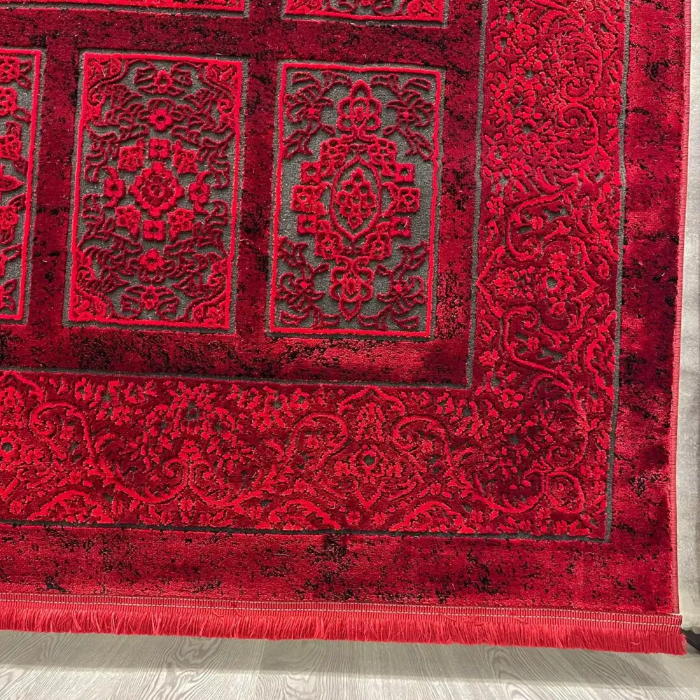 سجاد تركي بخارى قندهار افغاني P1620 احمر غامق مقاس 50*80