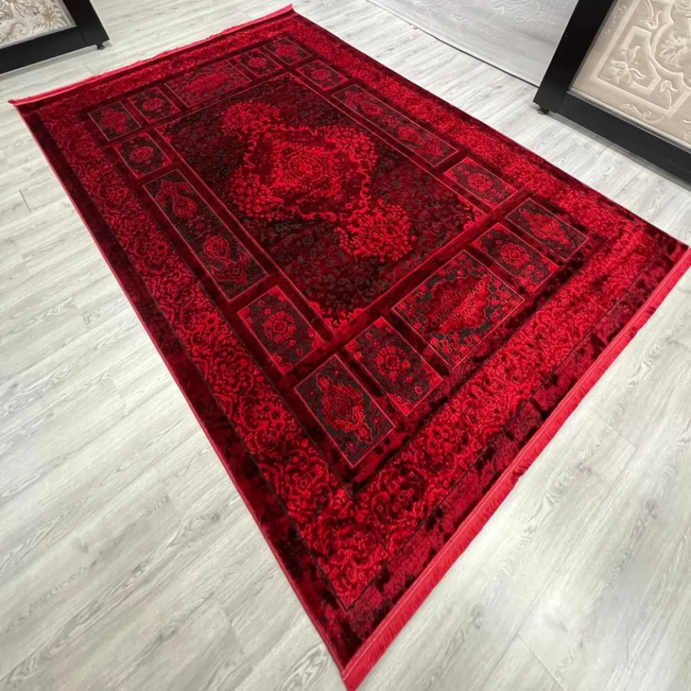 سجاد تركي بخارى قندهار افغاني P1620 احمر غامق مقاس 50*80