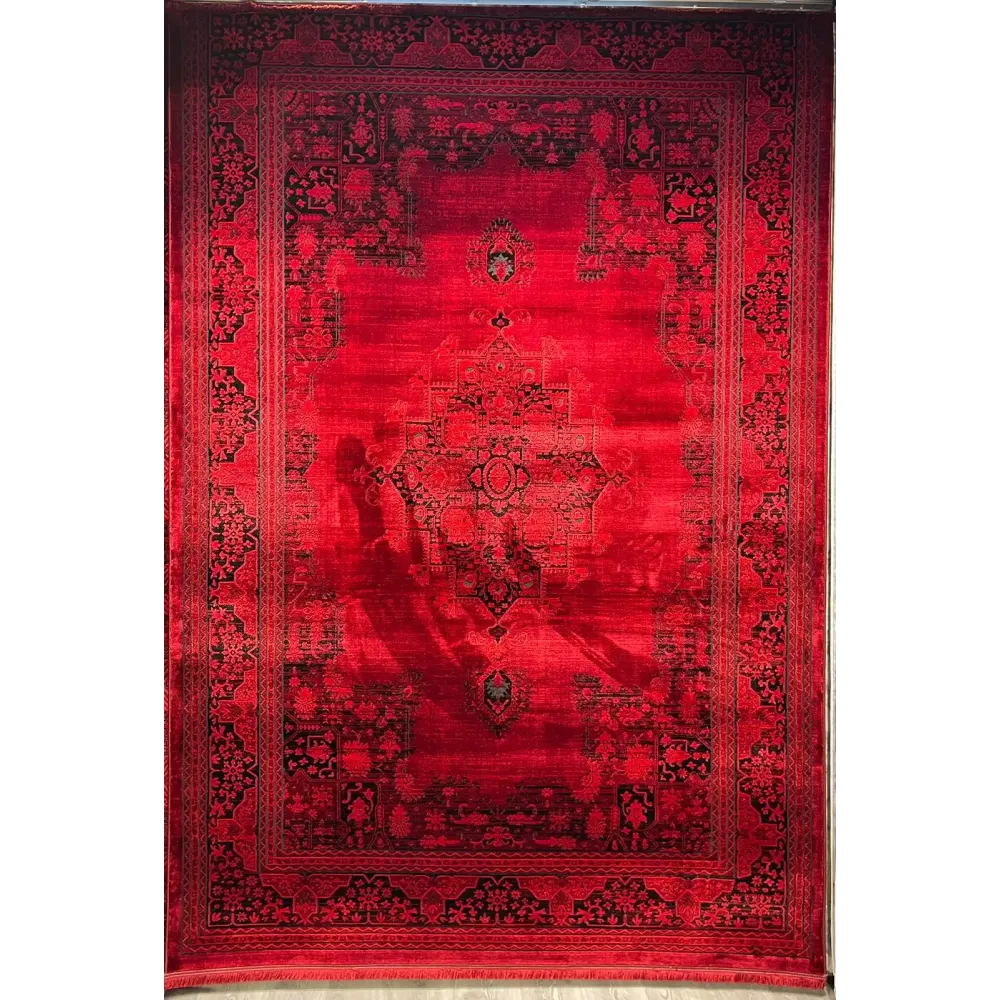 سجاد تركي بخارى قندهار افغاني P1448 احمر غامق مقاس 100*400