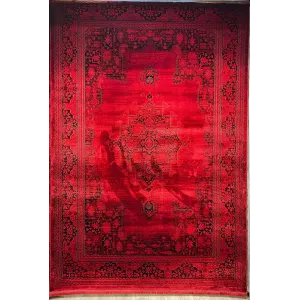 سجاد تركي بخارى قندهار افغاني P1448 احمر غامق مقاس 100*400
