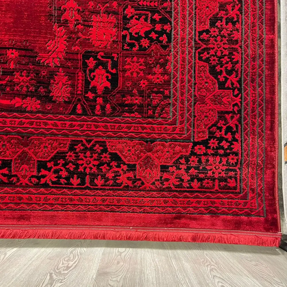 سجاد تركي بخارى قندهار افغاني P1448 احمر غامق مقاس 100*400