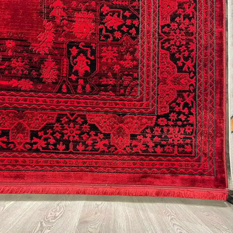 سجاد تركي بخارى قندهار افغاني P1448 احمر غامق مقاس 150*220