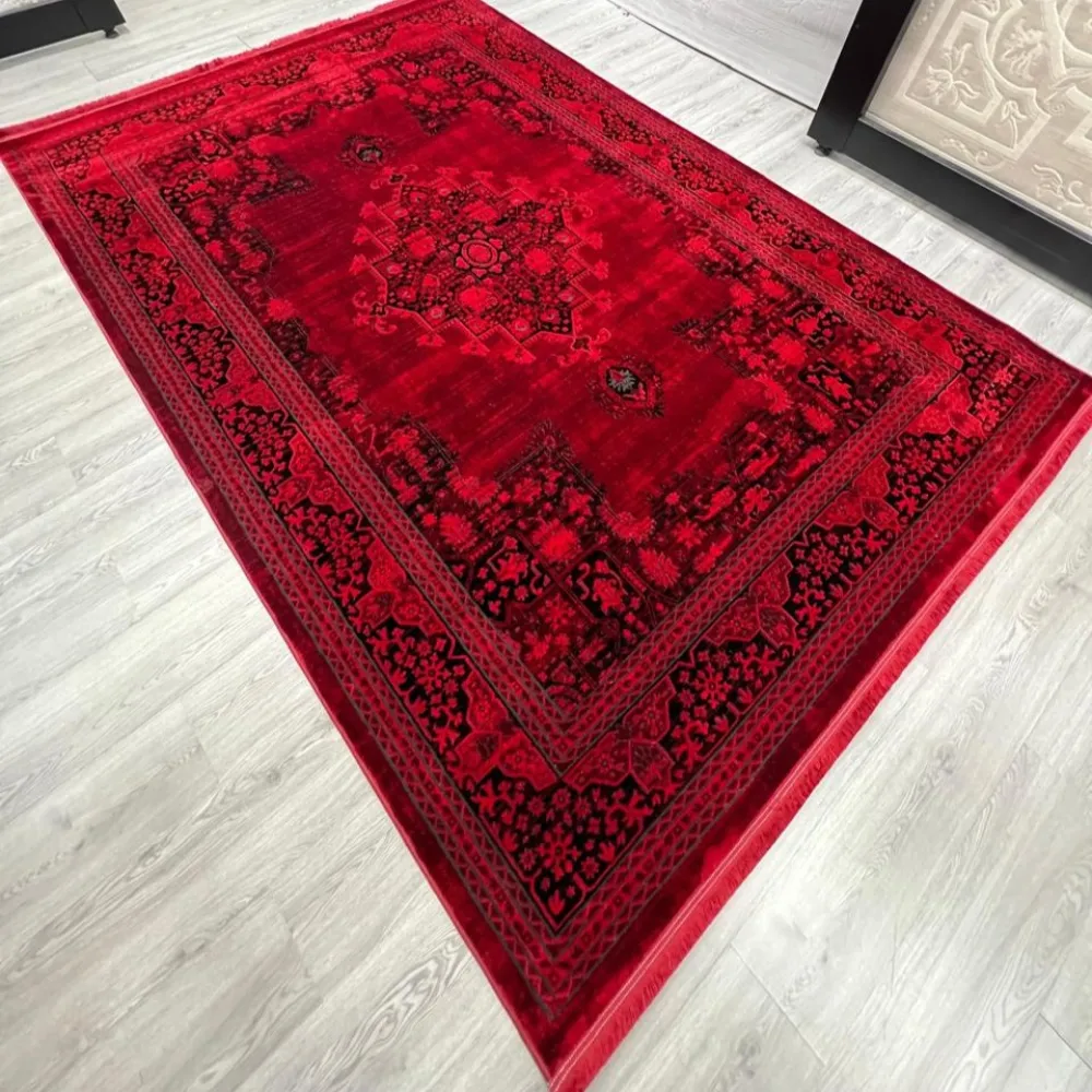 سجاد تركي بخارى قندهار افغاني P1448 احمر غامق مقاس 100*400