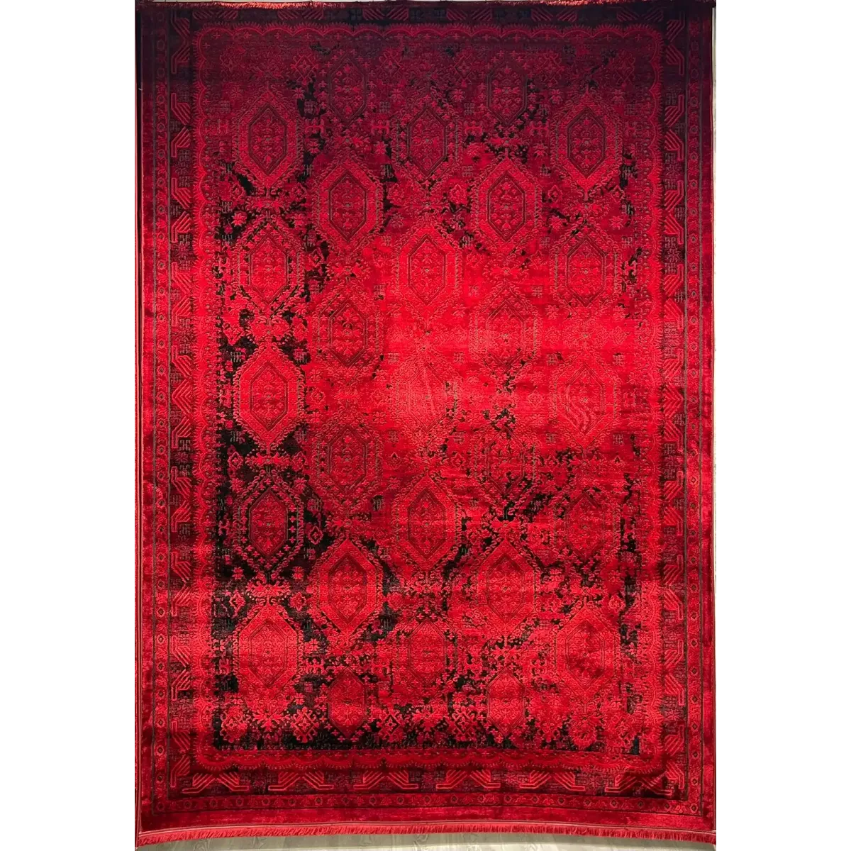 سجاد تركي بخارى قندهار افغاني P1450 احمر غامق مقاس 50*80