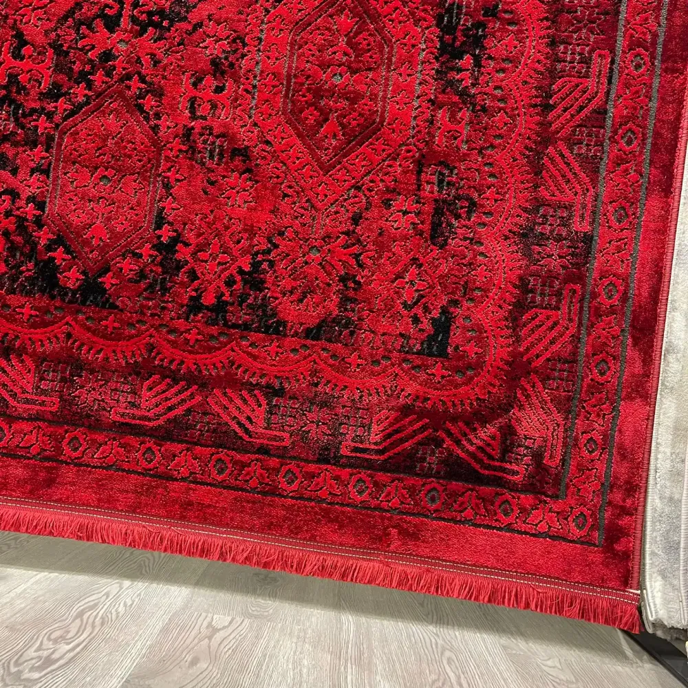 سجاد تركي بخارى قندهار افغاني P1450 احمر غامق مقاس 50*80